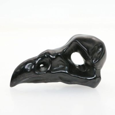 1pc 3" Natural Obsidian Stone Carved Eagle Skull Pendant Crystal Skull Crystal Healing Realistic Energy Reiki Gemstone Collectible Figurine