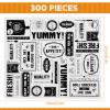 Chinco 300 Pieces Newsprint Wax Paper Sheets Newspaper Theme Food Wrap Paper Grease Resistant Tray Liners Waterproof Wrapping Tissue Food Picnic for Kitchen Baking Hamburger (White Background) view 2