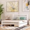 Anwick Wood Platform Bed with Two Drawers,Full Size Bed Frame with Headboard,Solid Wood,Easy Assembly,No Spring Box Required (White) view 1