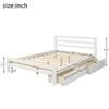 Anwick Wood Platform Bed with Two Drawers,Full Size Bed Frame with Headboard,Solid Wood,Easy Assembly,No Spring Box Required (White) view 2
