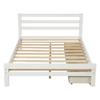Anwick Wood Platform Bed with Two Drawers,Full Size Bed Frame with Headboard,Solid Wood,Easy Assembly,No Spring Box Required (White) view 4