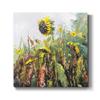 KSALPCH Large Yellow Sunflower Oil Painting, Heavy Texture Flower Painting, Sky Oil Painting, Abstract Mountain Cliff Painting, Home Decoration (76X76cm) 30X30Inches Unstretched view 1