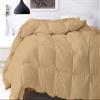 1 Piece Baffle-Box Stitched Comforter, Oversized King -Taupe Cotton Quilted Duvet Insert 500 GSM with 4 Corner Tabs Goose Down Lightweight Single Comforter for Bedding view 2
