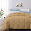 1 Piece Baffle-Box Stitched Comforter, Oversized King -Taupe Cotton Quilted Duvet Insert 500 GSM with 4 Corner Tabs Goose Down Lightweight Single Comforter for Bedding view 3