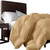 1 Piece Baffle-Box Stitched Comforter, Oversized King -Taupe Cotton Quilted Duvet Insert 500 GSM with 4 Corner Tabs Goose Down Lightweight Single Comforter for Bedding view 4