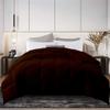 1 Piece Baffle-Box Stitched Comforter, Oversized King -Brown Cotton Quilted Duvet Insert 500 GSM with 4 Corner Tabs Goose Down Lightweight Single Comforter for Bedding view 1