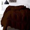 1 Piece Baffle-Box Stitched Comforter, Oversized King -Brown Cotton Quilted Duvet Insert 500 GSM with 4 Corner Tabs Goose Down Lightweight Single Comforter for Bedding view 3