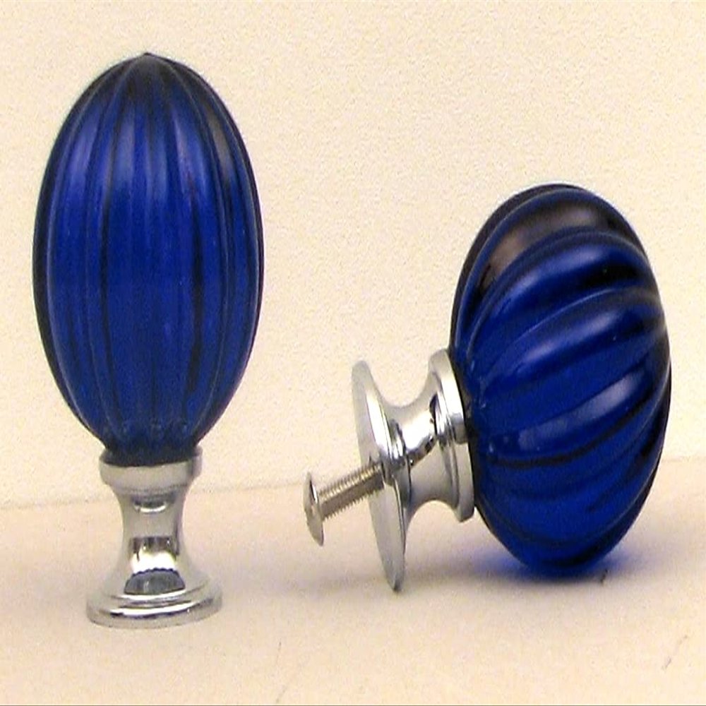 Blue Solid Crystal Pumpkin Knob