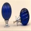 Blue Solid Crystal Pumpkin Knob view 1