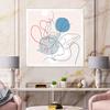 DesignQ Butterfly One Line Drawing On Cubism Shapes I Modern Framed Wall Art view 2