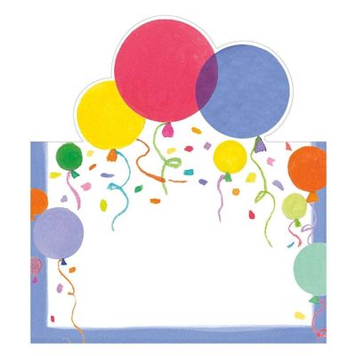 Caspari Balloons and Confetti Die-Cut Place Cards, 40 Count
