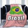 AHMOVOMAH Brazil Flag Fleece Blanket Bed Linen Sofa Blankets Throw Size 50"X40" for Yoga Mats Pillow Case view 1