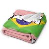 AHMOVOMAH Brazil Flag Fleece Blanket Bed Linen Sofa Blankets Throw Size 50"X40" for Yoga Mats Pillow Case view 3