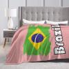 AHMOVOMAH Brazil Flag Fleece Blanket Bed Linen Sofa Blankets Throw Size 50"X40" for Yoga Mats Pillow Case view 4