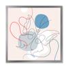 DesignQ Butterfly One Line Drawing On Cubism Shapes I Modern Framed Wall Art view 1