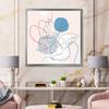 DesignQ Butterfly One Line Drawing On Cubism Shapes I Modern Framed Wall Art view 2