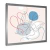 DesignQ Butterfly One Line Drawing On Cubism Shapes I Modern Framed Wall Art view 3
