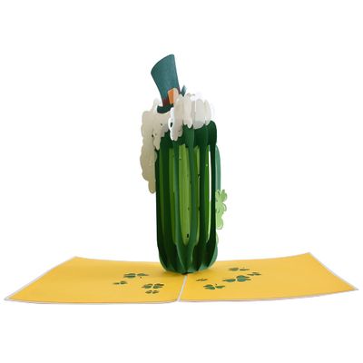 Beer Cup Saint Patricks Day Card, Pop Up Birthday Card