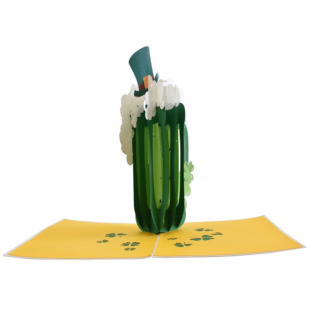 Beer Cup Saint Patricks Day Card, Pop Up Birthday Card