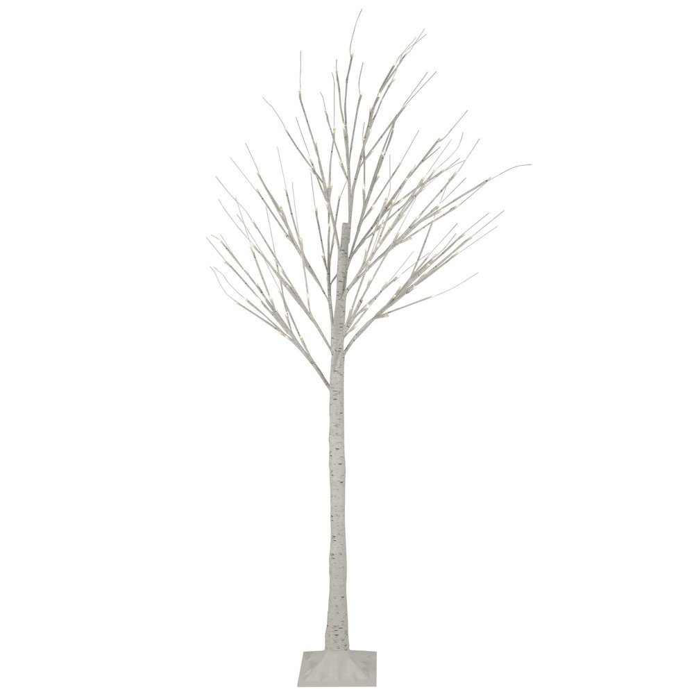6' LED Lighted White Christmas Twig Tree - Warm White Lights