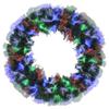 24" Multi-Function Coloring Changing Fiber Optic Artificial Pine Christmas Wreath view 1