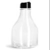 14.5 oz Clear PET Woozy Bottles w/Black Disc Top Caps view 1