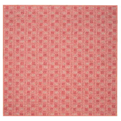 Furnish my Place Abstract Indoor/Outdoor Commercial Red Color Rug, Pet-Friendly, Square Area Rug, Home Dcor Rug Print Rug for Living Room, Bedroom, Made in USA - 4' x 4' Square