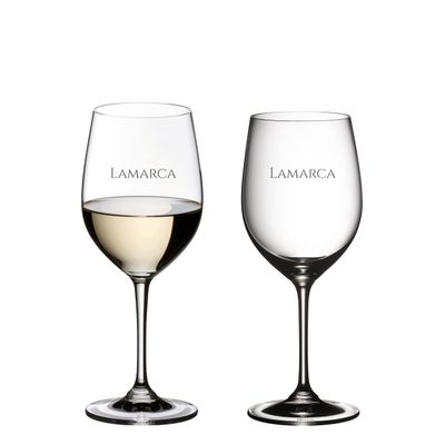 Riedel Personalized Vinum Viognier Chardonnay Wine Glasses, Set of 2 Custom Engraved Crystal White Wine Glasses for Sauvignon Blanc, Chablis, Pinot Grigio, Gift for Wine Lovers