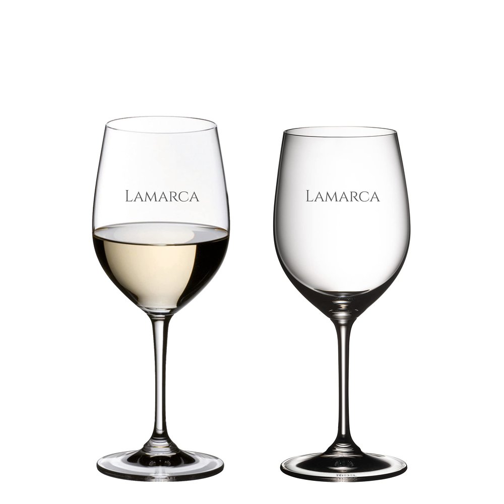 Riedel Personalized Vinum Viognier Chardonnay Wine Glasses, Set of 2 Custom Engraved Crystal White Wine Glasses for Sauvignon Blanc, Chablis, Pinot Grigio, Gift for Wine Lovers