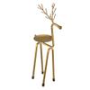 13.25" Large Bronze Reindeer Christmas Pillar Candle Holder view 1