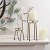 13.25" Large Bronze Reindeer Christmas Pillar Candle Holder view 2