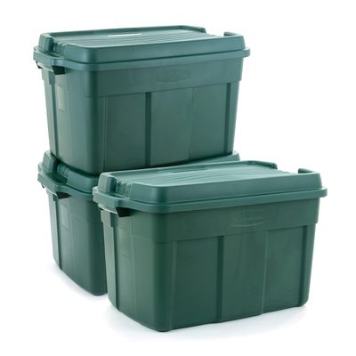 Rubbermaid 3 Pack High Top Storage Containers for Garage and Home Use, 37 Gallon
