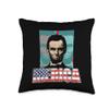 4th Of Juli President Abraham Lincoln Merica Flag Pop Art Throw Pillow view 1