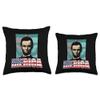 4th Of Juli President Abraham Lincoln Merica Flag Pop Art Throw Pillow view 3