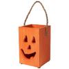 8" Large Orange Wood Jack O Lantern Halloween Candle Lantern view 4