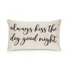 Always Kiss The Dog Good Night Cotton Linen Lumbar Pillow Covers 12x18 Farmhouse Decorative Rectangle Throw Pillows Case Funny for Home Decor Living Room Couch view 1