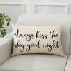 Always Kiss The Dog Good Night Cotton Linen Lumbar Pillow Covers 12x18 Farmhouse Decorative Rectangle Throw Pillows Case Funny for Home Decor Living Room Couch view 2