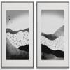 IDEA4WALL Framed Wall Art Print Set Geometric Black & White Color Wave Collage Abstract Symbols Illustrations Modern Art Boho Graphic Colorful Chic for Living Room, Bedroom, Office - 16"x24"x2 White view 1
