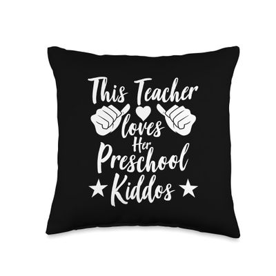 This Teacher Loves Her Valentines Day Preschool Students Throw Pillow