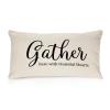 Gather Here with Grateful Hearts Cotton Linen Lumbar Pillow Covers 12x20 Farmhouse Decorative Rectangle Throw Pillows Case Funny for Home Decor Living Room Couch view 1