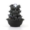 Dyna-Living Tabletop Water Fountain Indoor Waterfalls Fountains with White LED Light Decorative Feng Shui Tabletop Fountain with Automatic Pump view 1