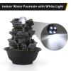 Dyna-Living Tabletop Water Fountain Indoor Waterfalls Fountains with White LED Light Decorative Feng Shui Tabletop Fountain with Automatic Pump view 2