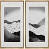 IDEA4WALL Framed Wall Art Print Set Geometric Black & White Color Wave Collage Abstract Symbols Modern Art Boho Graphic Colorful Chic for Living Room, Bedroom, Office - 16"x24"x2 Natural view 1