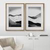 IDEA4WALL Framed Wall Art Print Set Geometric Black & White Color Wave Collage Abstract Symbols Modern Art Boho Graphic Colorful Chic for Living Room, Bedroom, Office - 16"x24"x2 Natural view 3