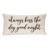 Always Kiss The Dog Good Night Cotton Linen Lumbar Pillow Covers 16x24 Farmhouse Decorative Rectangle Throw Pillows Case Funny for Home Decor Living Room Couch view 1