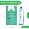 100 pcs Green T-Shirt Plastic Bags 22" x 12" Biodegradable To-Go Bags with Handles Thank You Shopping Bags Bulk for Small Business Restaurant Groceries Supermarket and Retail Use view 2