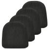 baibu Set of 4 Memory Foam Dual-Layer Design Metal Dining Chair Pads Bar Stool Cushion with Ties for Metal Chairs or Bar Stools - 4 Cushions Only (Gray Black, 14x14x1.5in) view 1