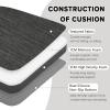 baibu Set of 4 Memory Foam Dual-Layer Design Metal Dining Chair Pads Bar Stool Cushion with Ties for Metal Chairs or Bar Stools - 4 Cushions Only (Gray Black, 14x14x1.5in) view 2