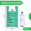 200 Pcs Biodegradable Green T-Shirt Bags 22 x 12 Inch with Handles, Thank You Carry Out Bags for Grocery Retail Restaurant Takeout, Lightweight Reusable Shopping Bags for Small Business Supplies view 2
