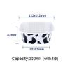 10/50pcs Disposable Aluminium Foil Baking Cups 300ml Creme Brulee Dessert Square Shape Cupcake Cups with Lids Muffin Cake Tools (Cows,50pcs) view 2